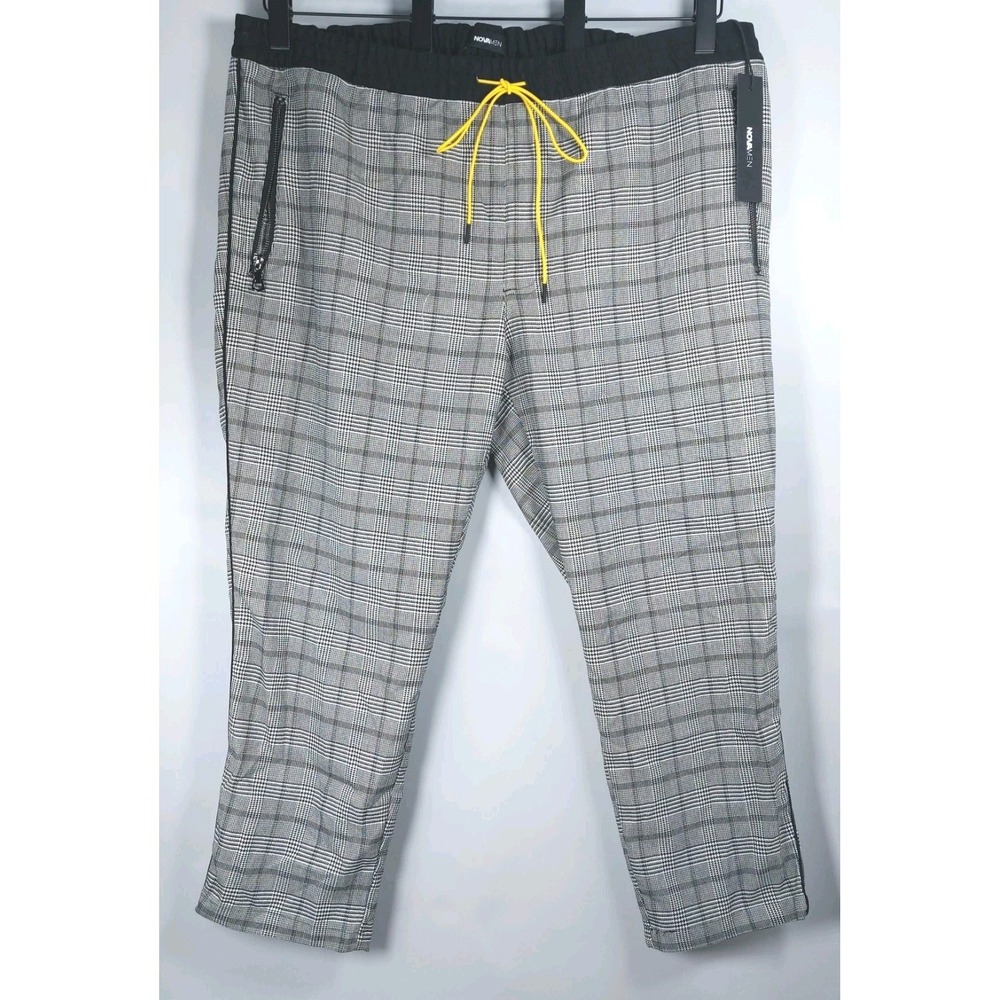 Nova Men Issa Hit Plaid Joggers Size XXXL Black White Window Pane New With Tags